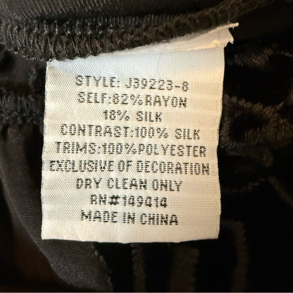 Johnny Was Women’s Ivey Velvet Field Tiered Silk Blend Black Long Sleeve Dress - Picture 8 of 8